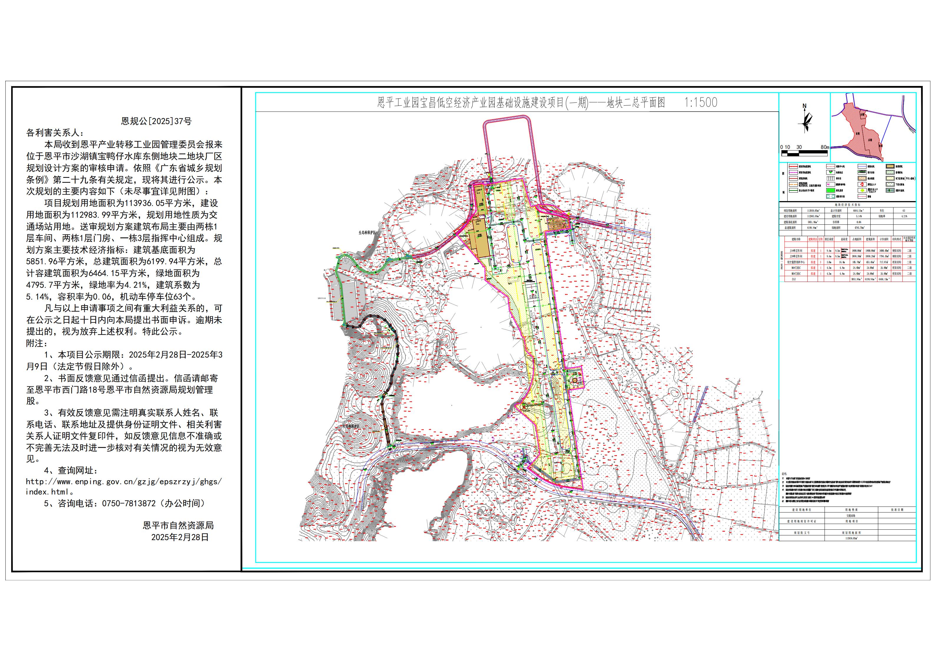 恩规公[2025]37号 规划公示书 关于全球最大的博彩平台沙湖镇宝鸭仔水库东侧地块二（全球最大的博彩平台产业转移工业园管理委员会）的规划公示书.jpg